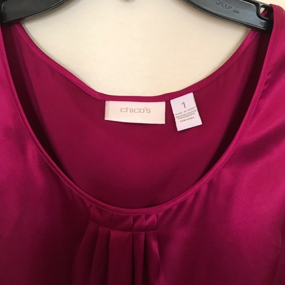 Sleeveless Raspberry-color shell top - Picture 3 of 3